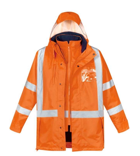 Picture of Syzmik, Mens Hi Vis X Back Taped 4 in 1 Waterproof Jacket